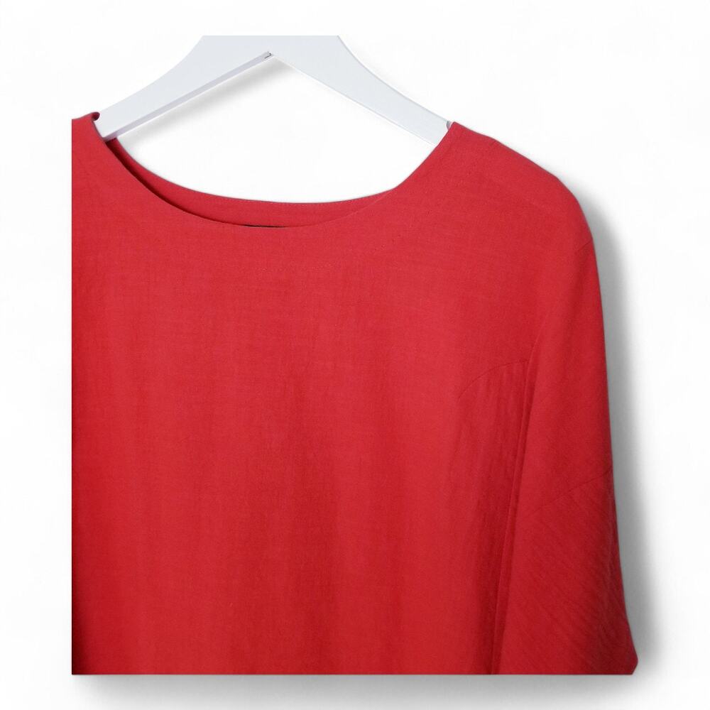 IZURIA Top Vermilion Lagenlook Cocoon 100% Cotton - Size 2XL - Picture 3 of 8